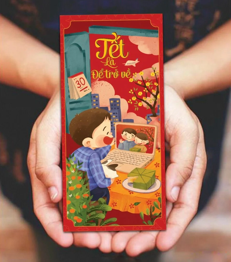 Mép bao lì xì nên được cắt tỉa gọn gàng.