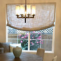 Custom window treatments for a Los Angeles dining room