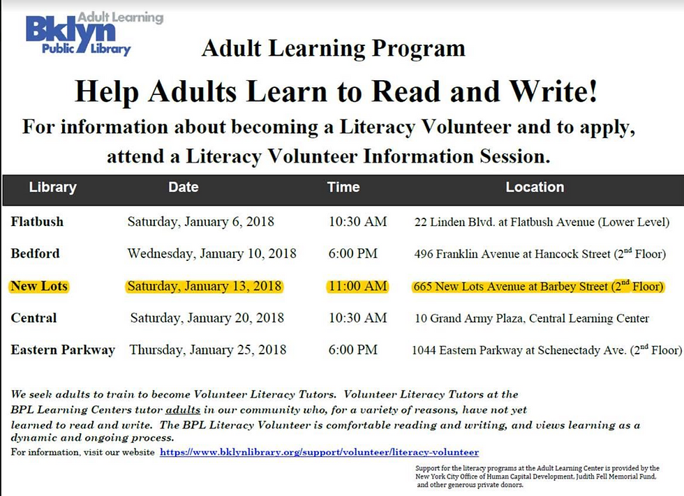 Adult Reading Program