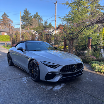 Silver sports coupe after professional exterior detailing in Cadboro Bay, BC