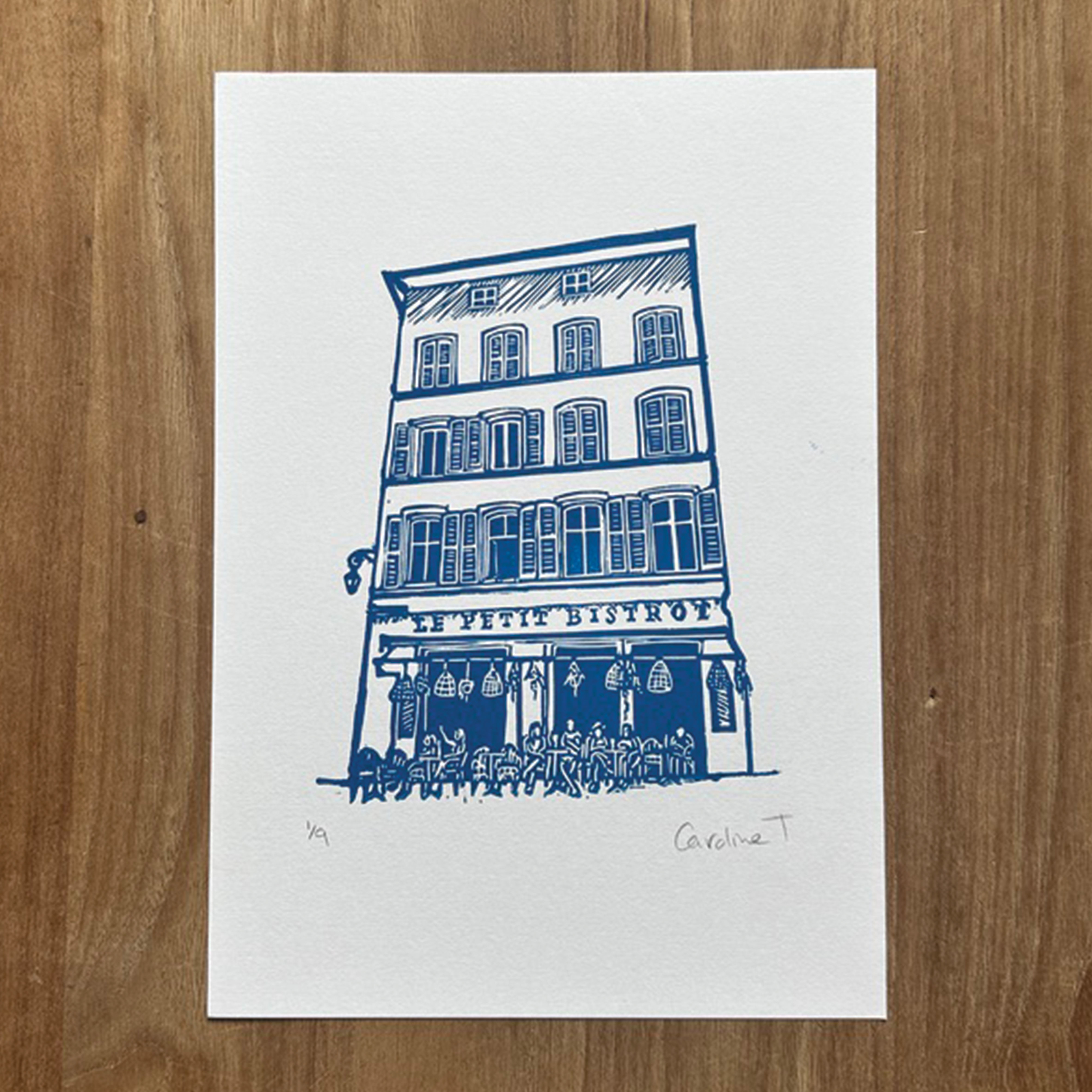 A4 Aix-en-Provence Bistro Lino Print