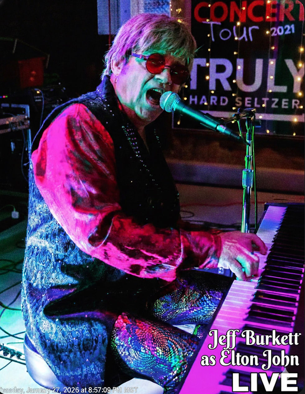 Jeff Burkett as Elton John at Hitching Post Saloon, Apache Junction, AZ