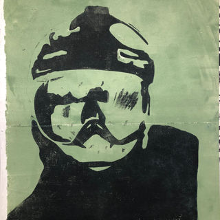 Collagraph from Honoring Heroes Lesson in Printmaking