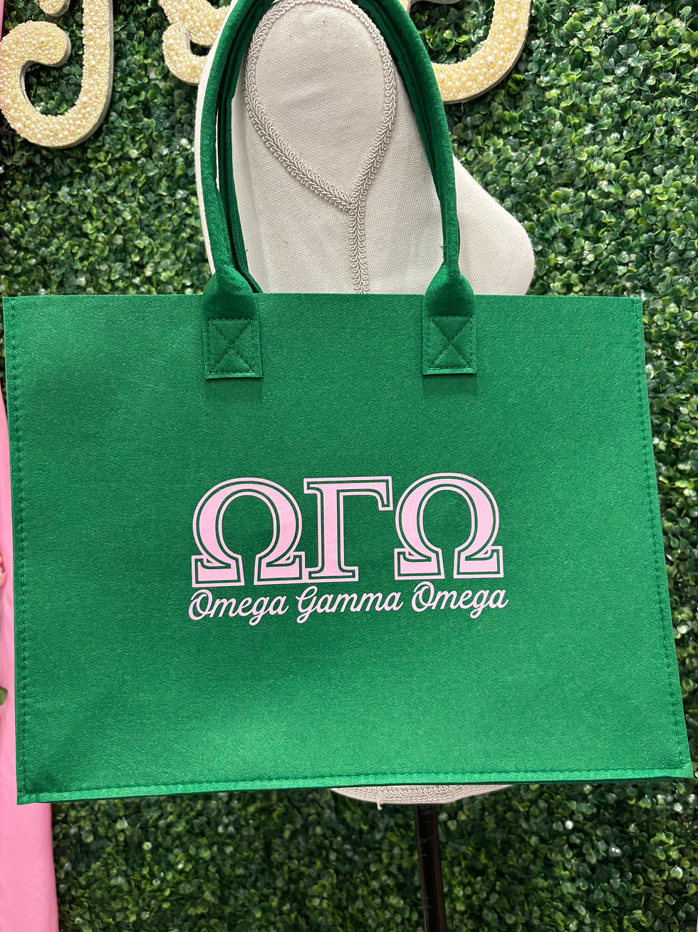 Thumbnail: Omega Gamma Omega Felt Tote