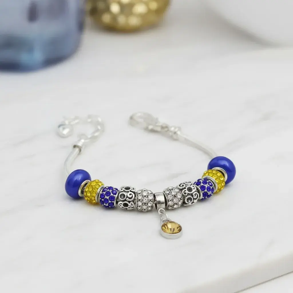 Royal & Gold Charm Bracelet