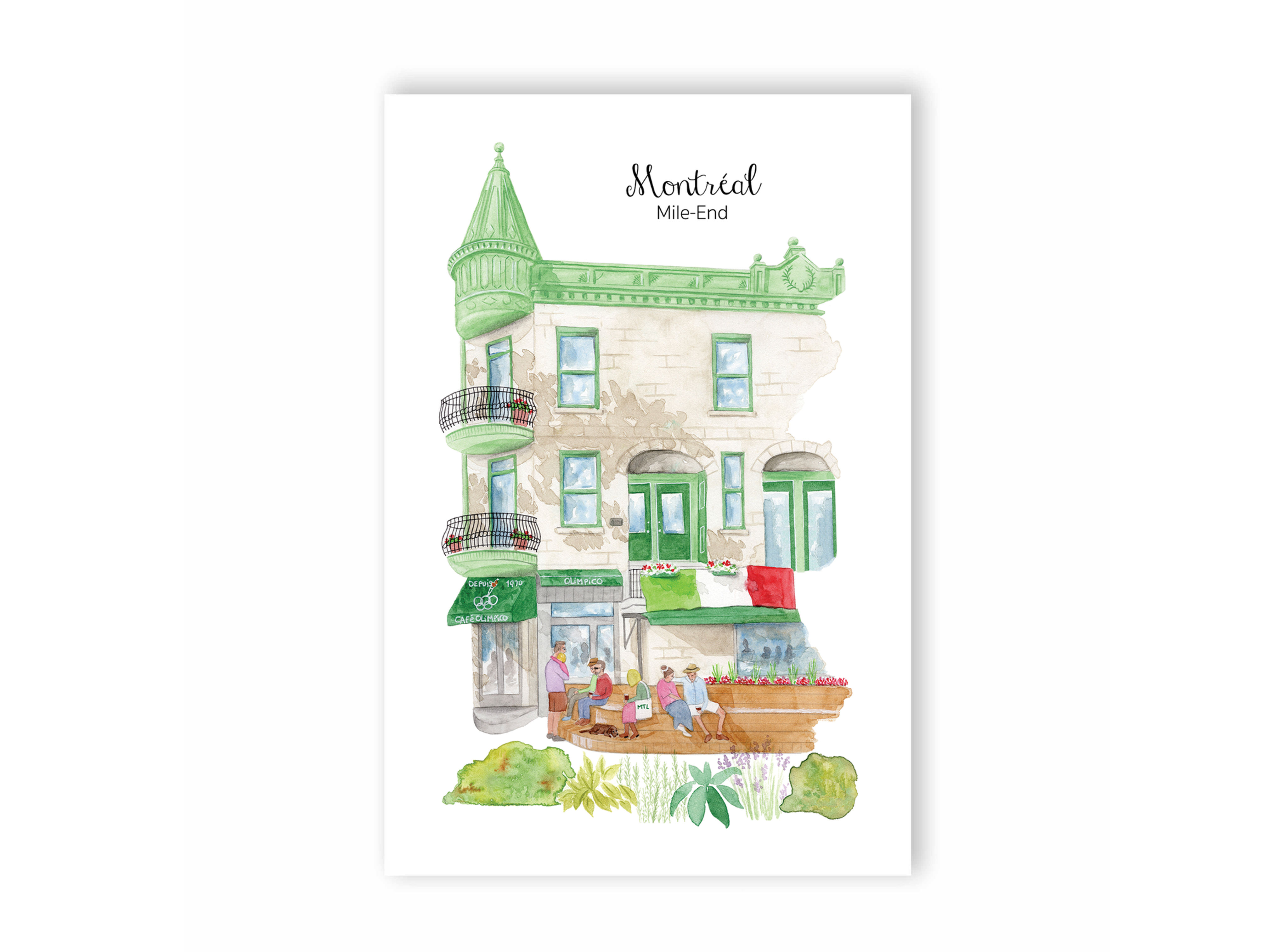 Cartes postales de Montréal Mile-End Olympico écoresponsables souvenir touriste - Montreal Postcards eco-friendly Hobeika Art