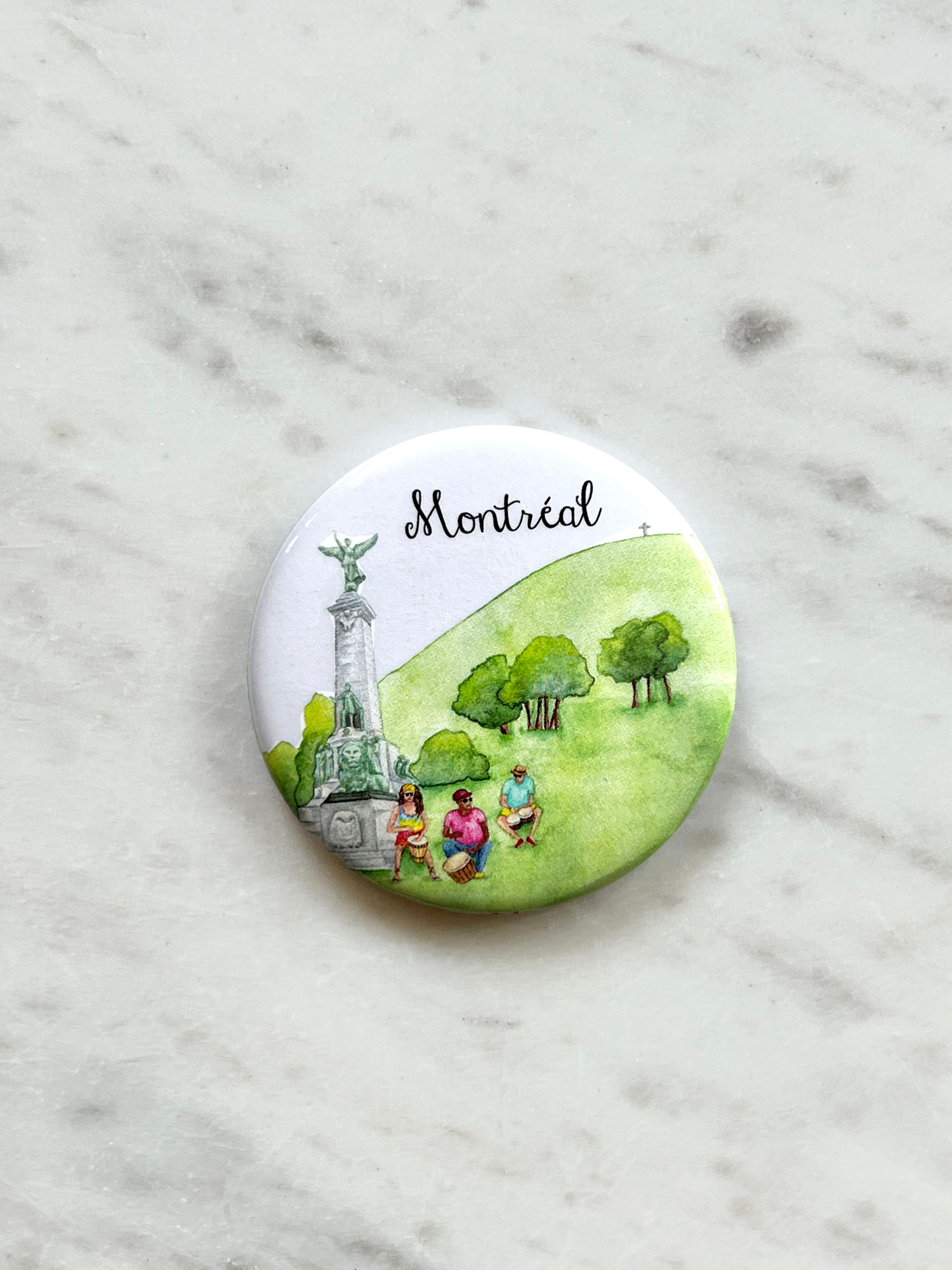 Aimant pour frigo de montréal, fait au québec, réfrigérateur, casier Montreal fridge magnet, Mont-royal park parc Plateau