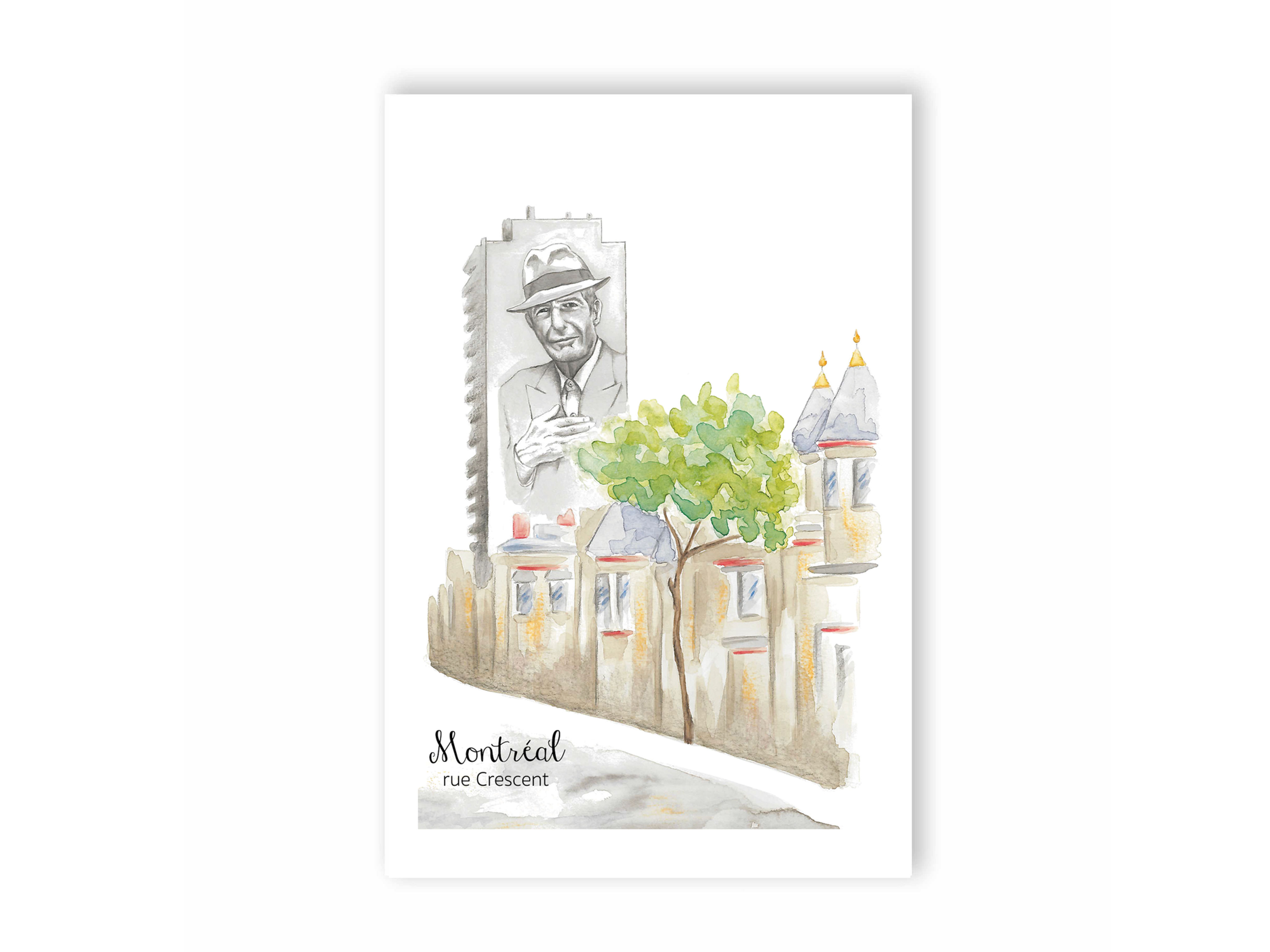 Cartes postales de Montréal Crescent Cohen façades éco souvenir touriste - Montreal Postcards houses eco-friendly Hobeika