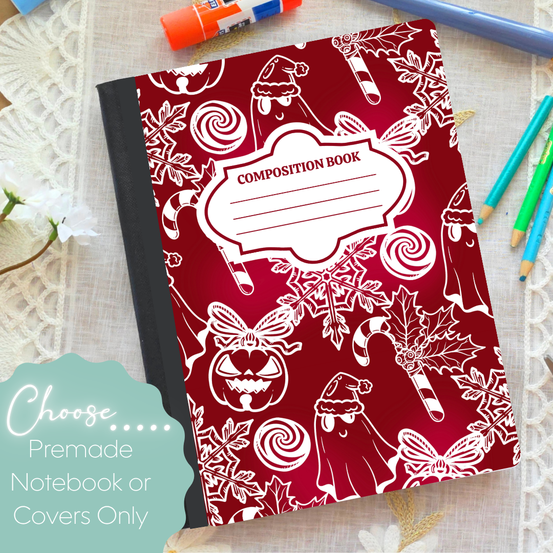 Red Gothic Christmas Composition Notebook & Covers