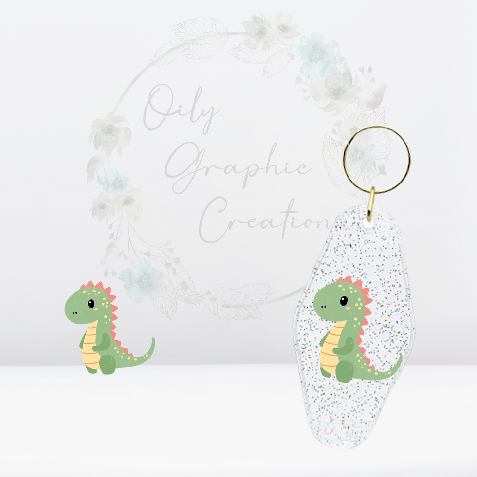 Cute Dino- UV DTF Keychain Decal