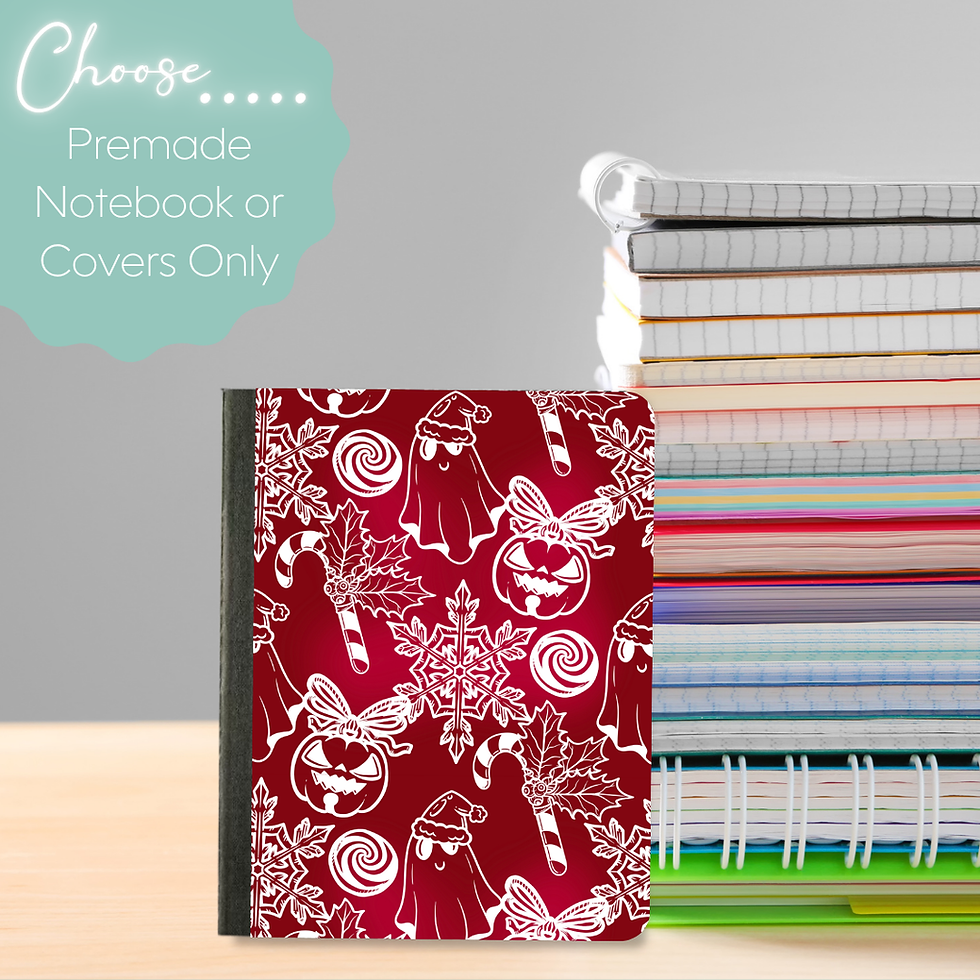 Red Gothic Christmas Mini Composition Notebook & Covers