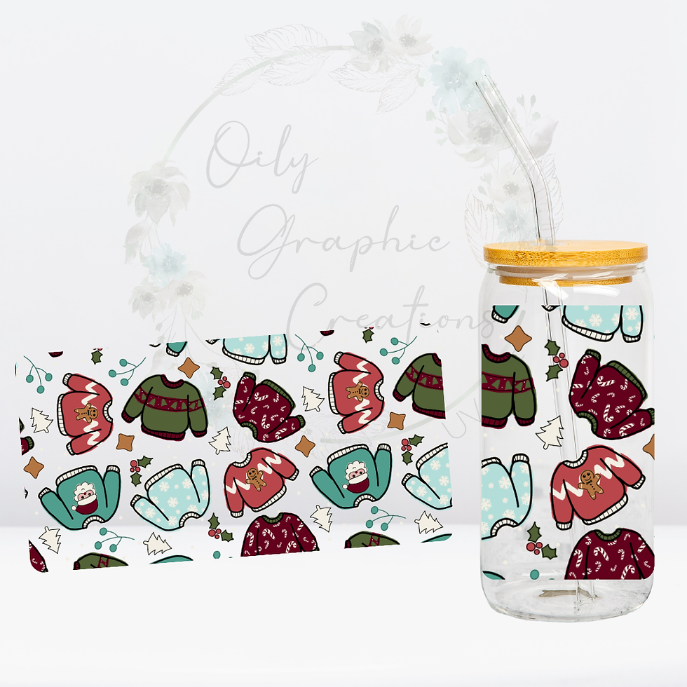 Christmas Sweaters UV DTF Wrap