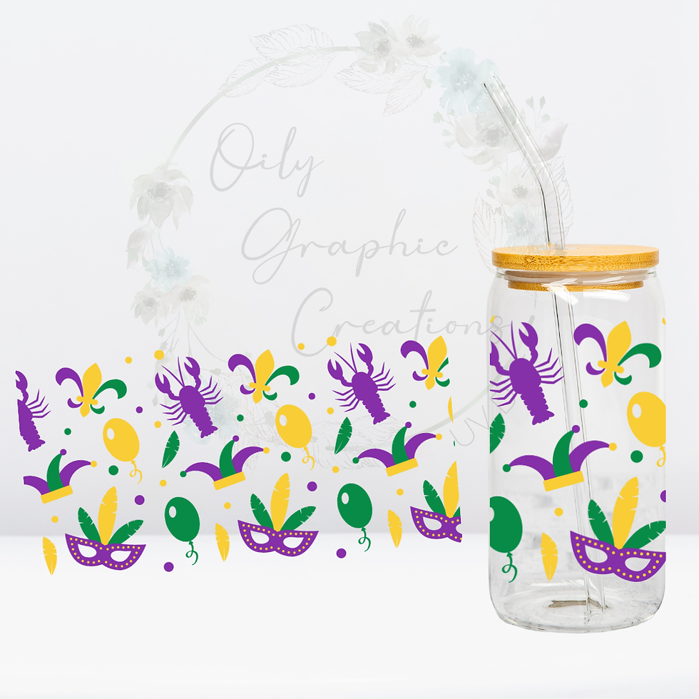 Mardi Gras Masks- UV DTF Wrap