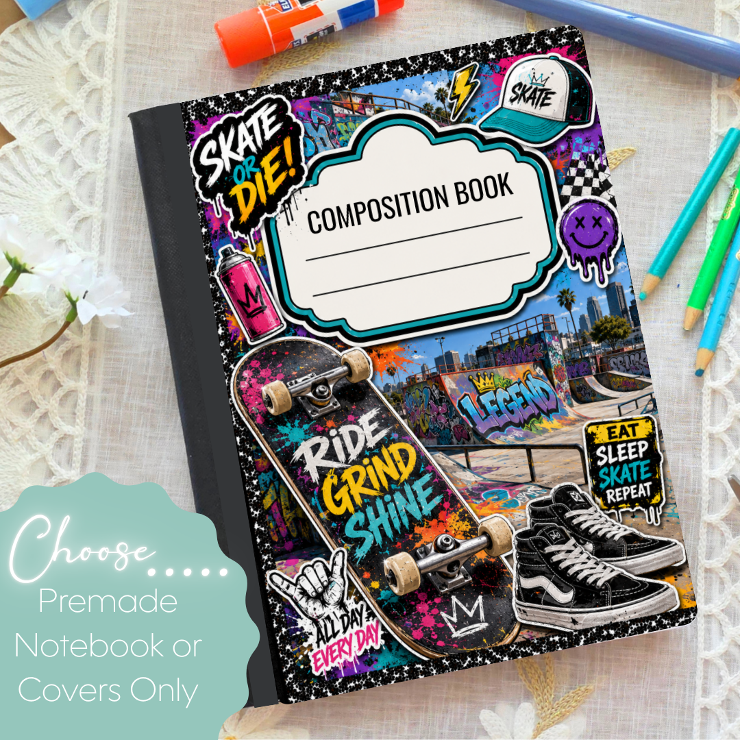 Skateboard Composition Notebook & Covers