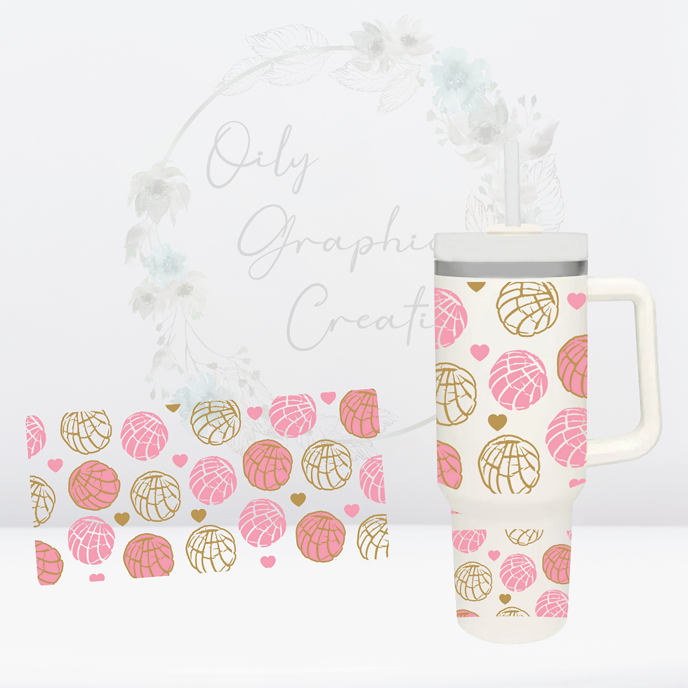 Concha and Hearts-40oz UV DTF Wrap