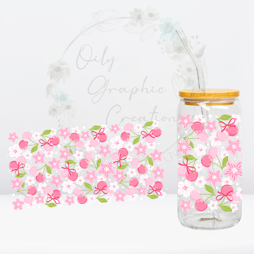 Cherries & Blossoms UV DTF Wrap