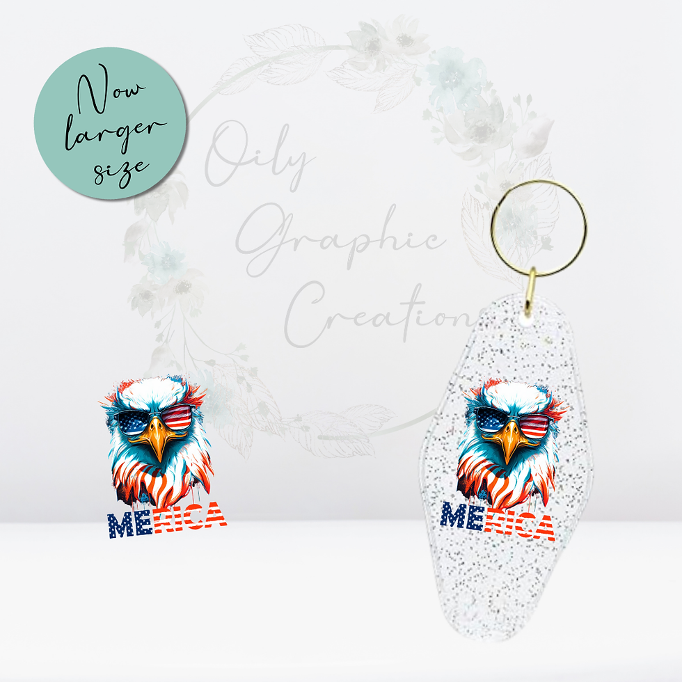 Merica Eagle- UV DTF Keychain Decal