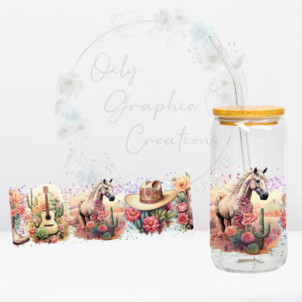 Horse & Cactus- UV DTF Wrap