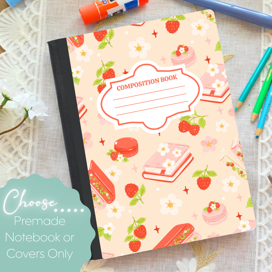 Raspberry 1 Composition Notebook & Covers