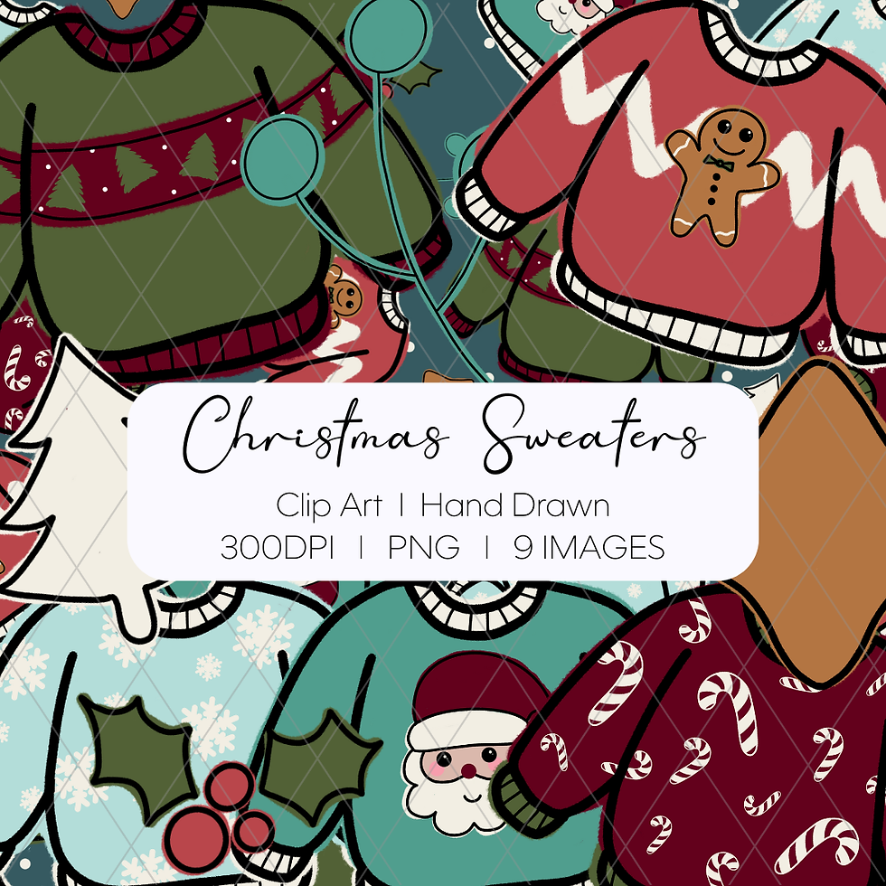 Christmas Sweaters Clip Art Bundle