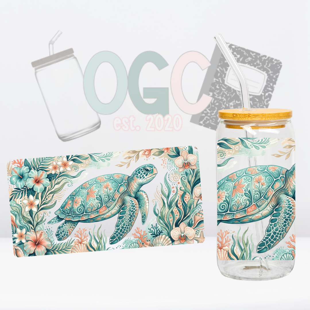 Sea Turtle UV DTF Wrap