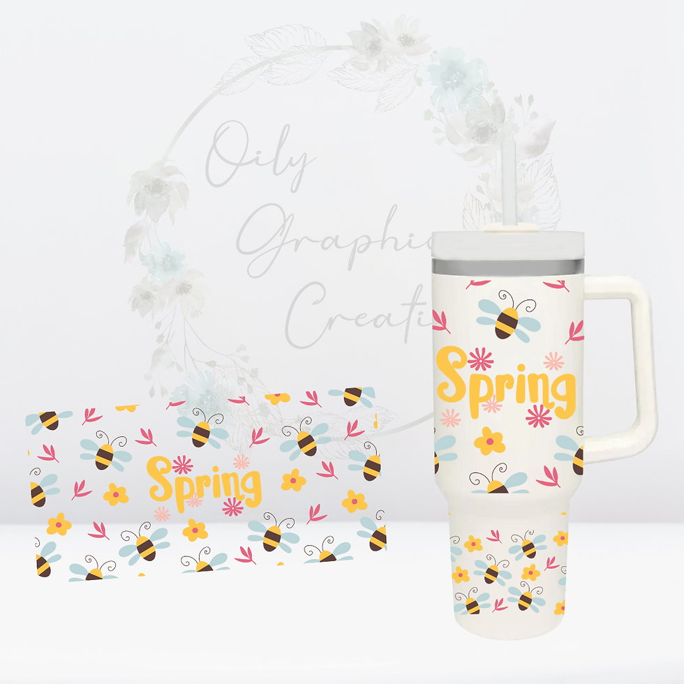 Spring Bees-40oz UV DTF Wrap