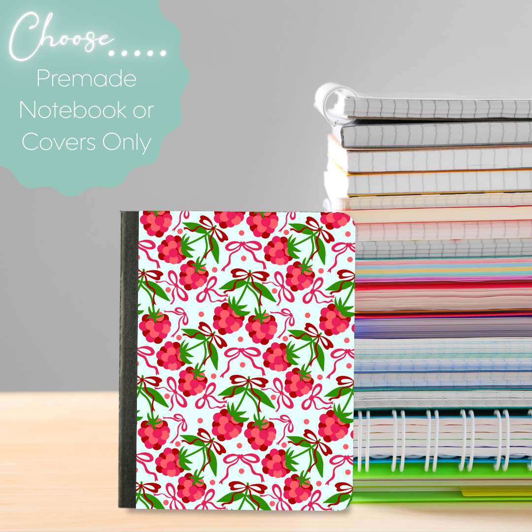 Raspberry 4 Mini Composition Notebook & Covers