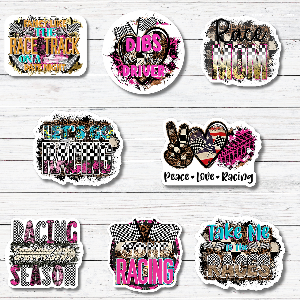 Racing Stickers and Magnets
