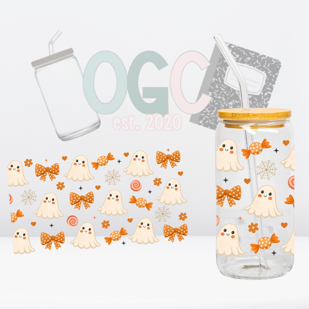 Ghosts & Orange Bows UV DTF Wrap