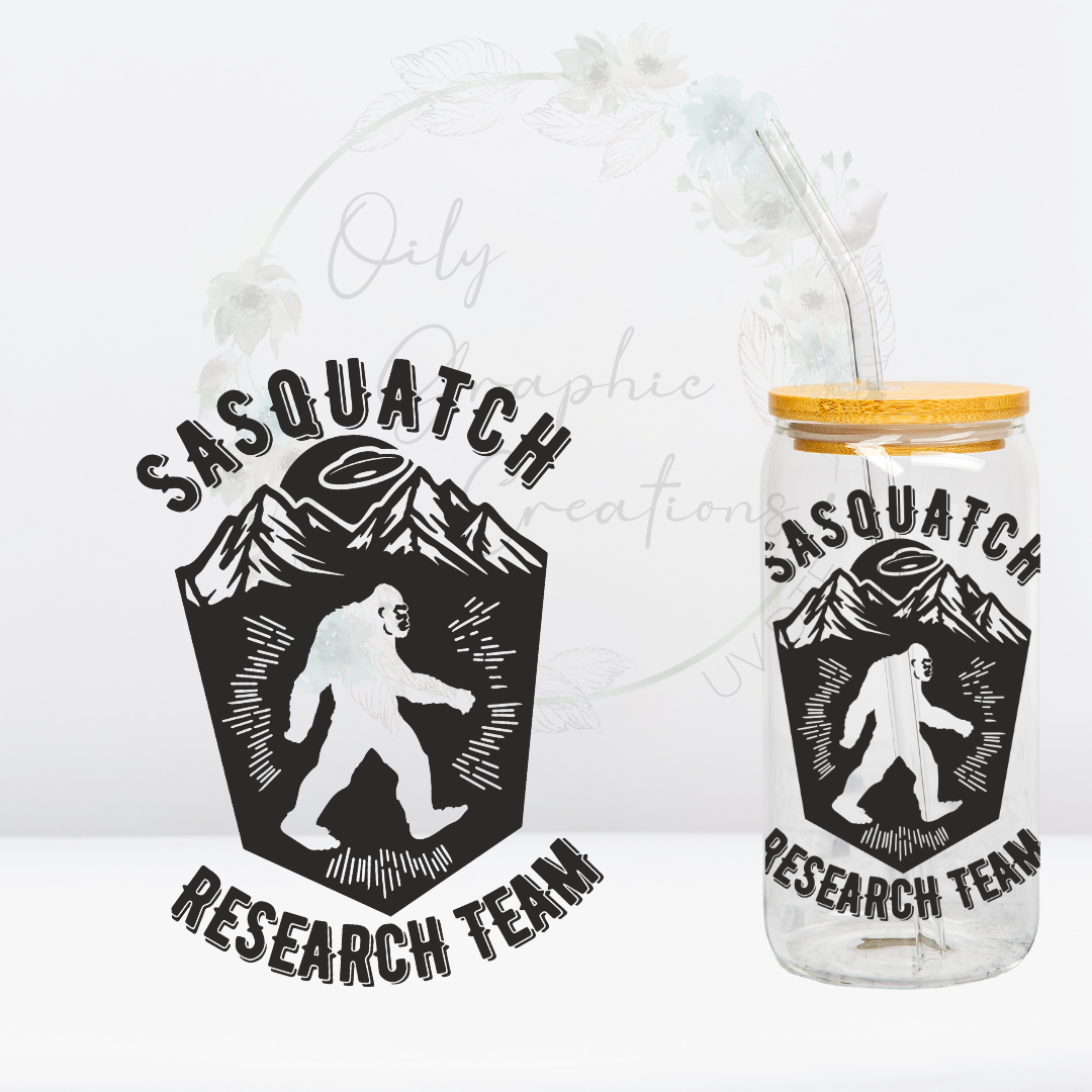 Sasquatch Research Team- UV DTF Decal