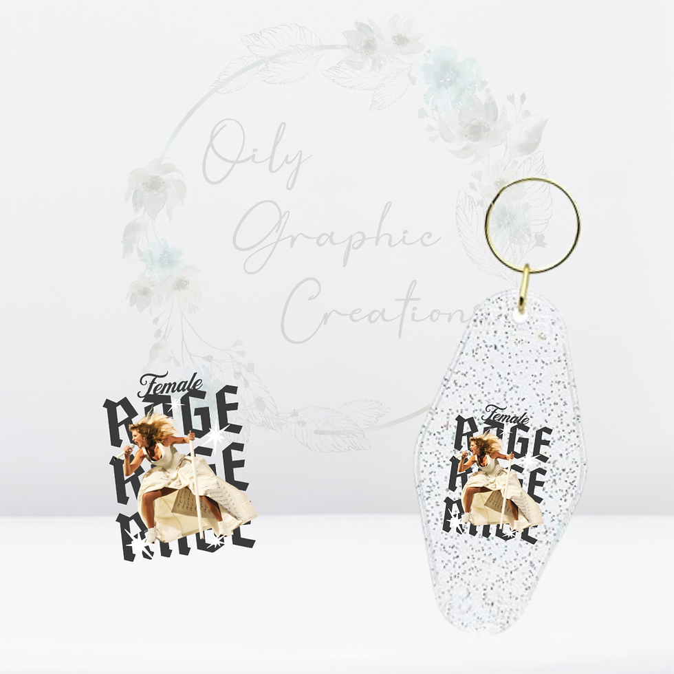 Tay Female Rage- UV DTF Keychain Decal