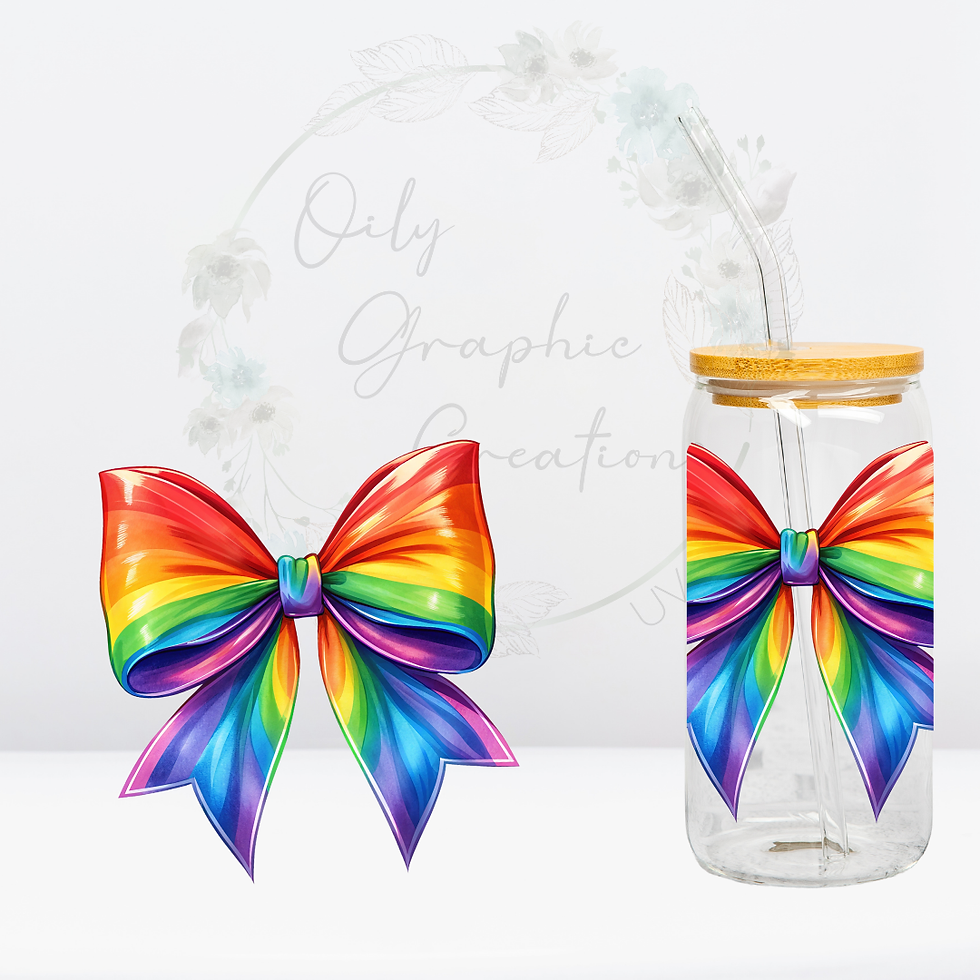 Rainbow Bow 1- UV DTF Decal