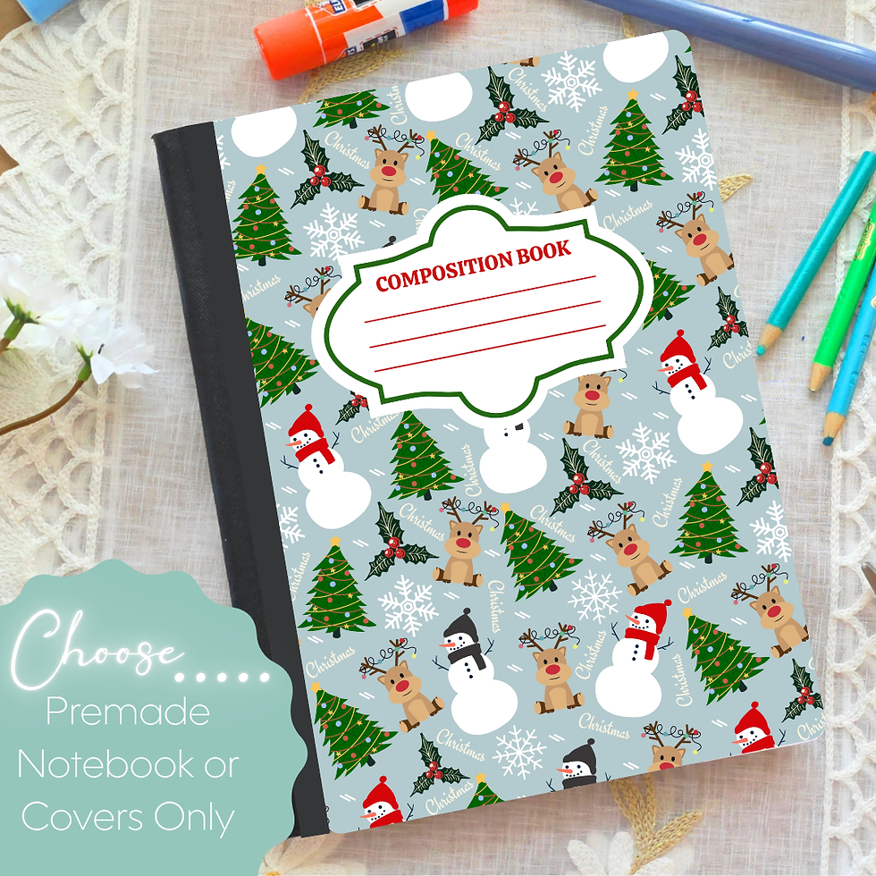 Snowmen & Reindeer Composition Notebook & Covers