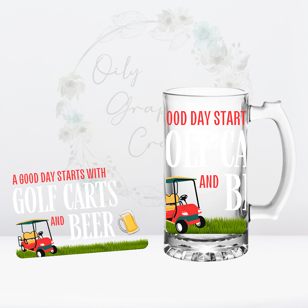 Golf Carts and Beer- UV DTF Decal