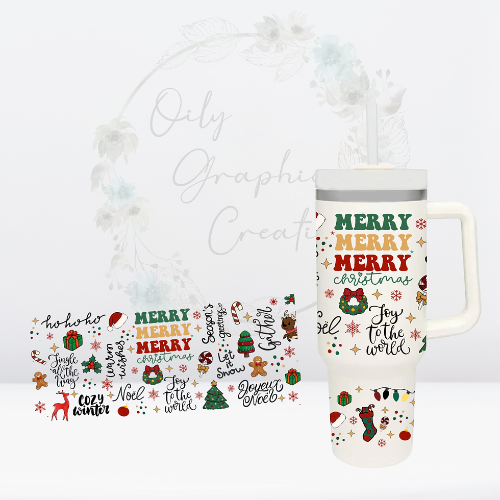 Merry, Merry, Merry- 40oz UV DTF Wrap