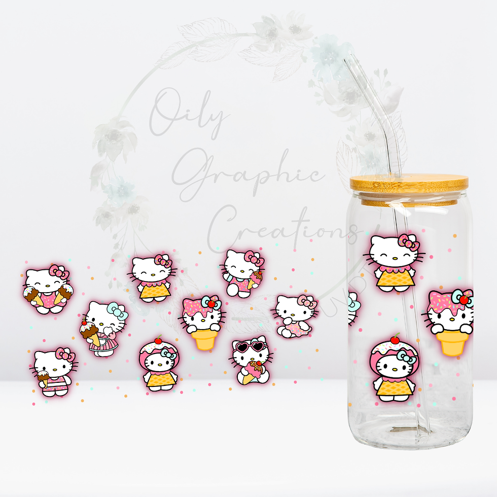 Hello Kitty Ice Cream- UV DTF Wrap