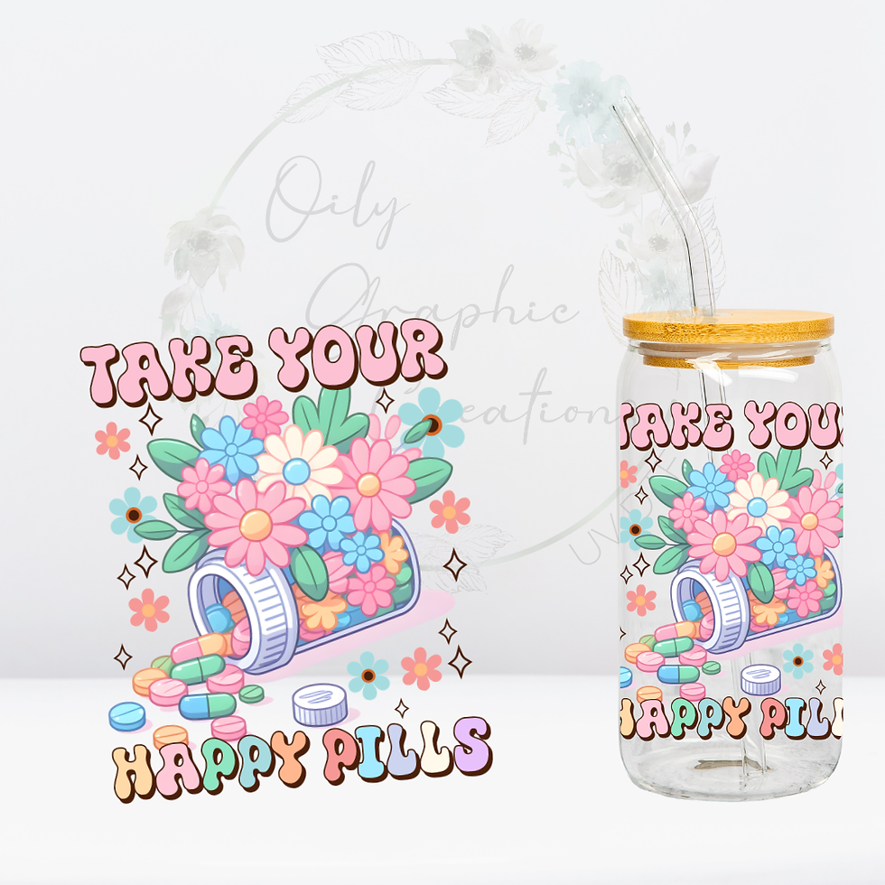 Happy Pills- UV DTF Decal