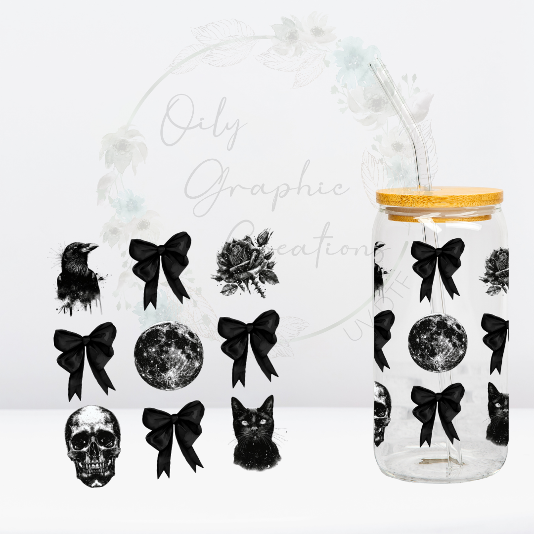 Bow Skull Crow- UV DTF Decal