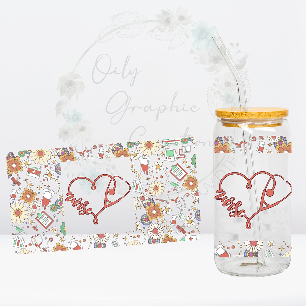 Orange & Red Nurse - UV DTF Wrap