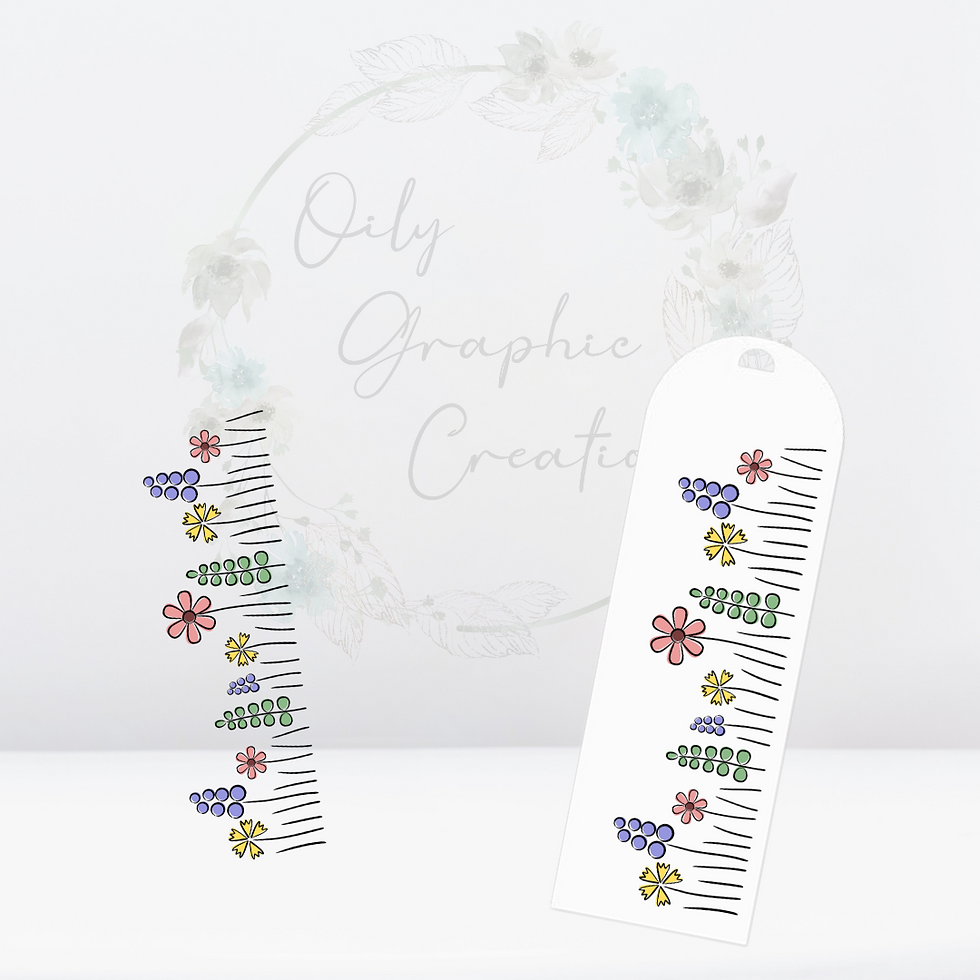 Cute Flowers- UV DTF Bookmark Decal