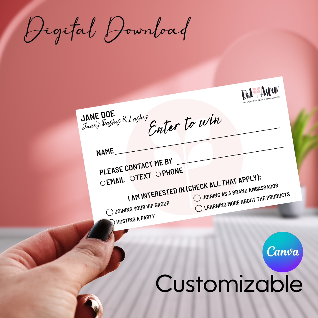 Red Aspen Enter to Win Customizable Cards