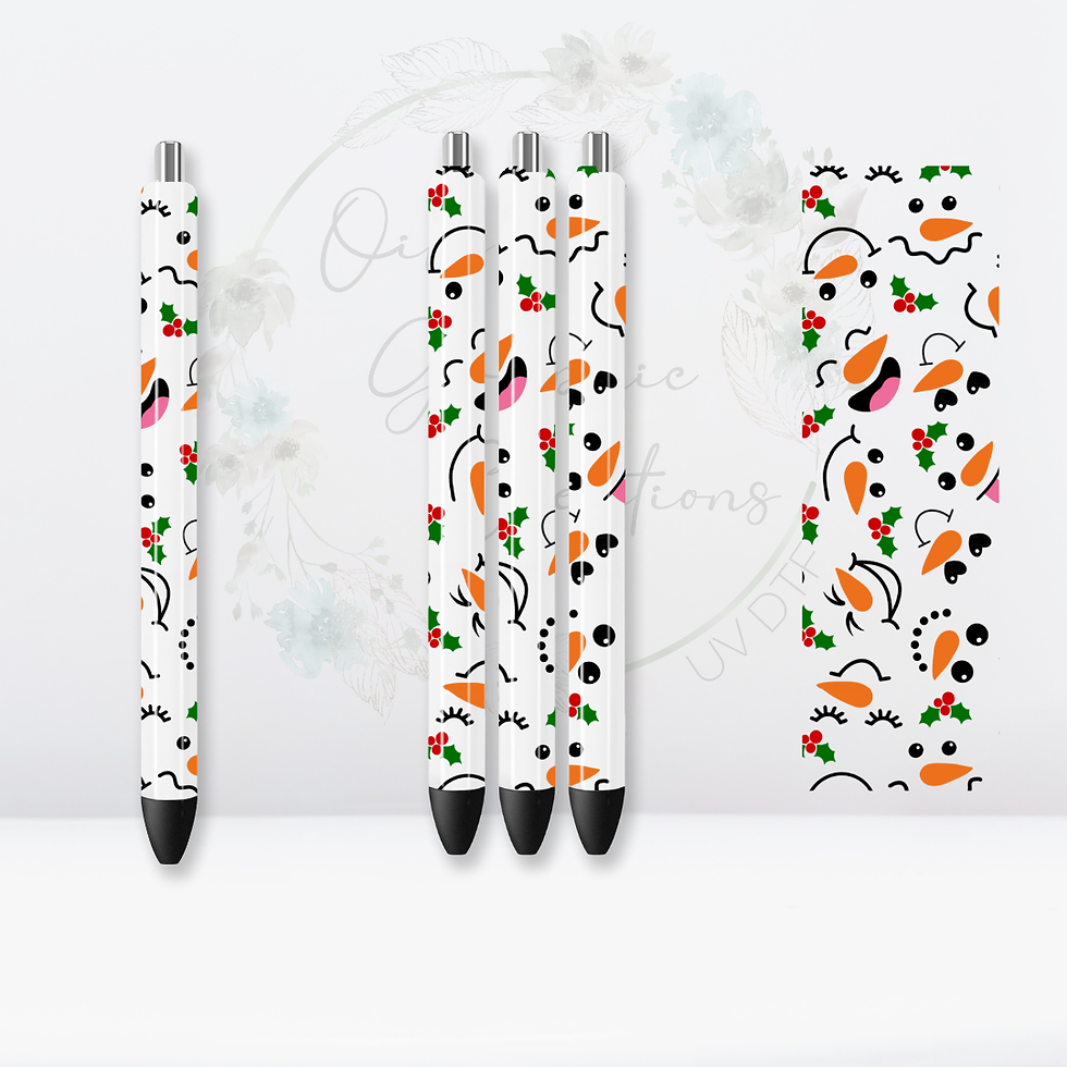 Snowman Faces- Pen UV DTF Wrap