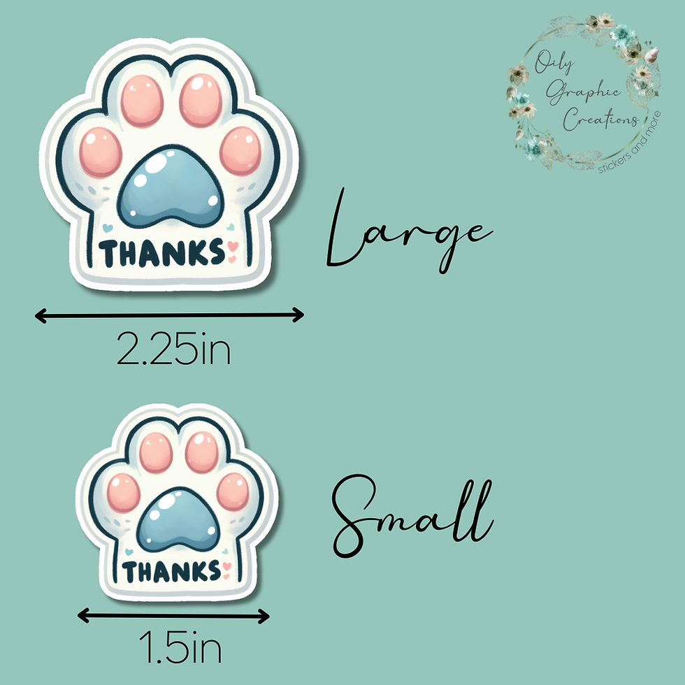 Thumbnail: Cute Paw Thank You Happy Mail Stickers