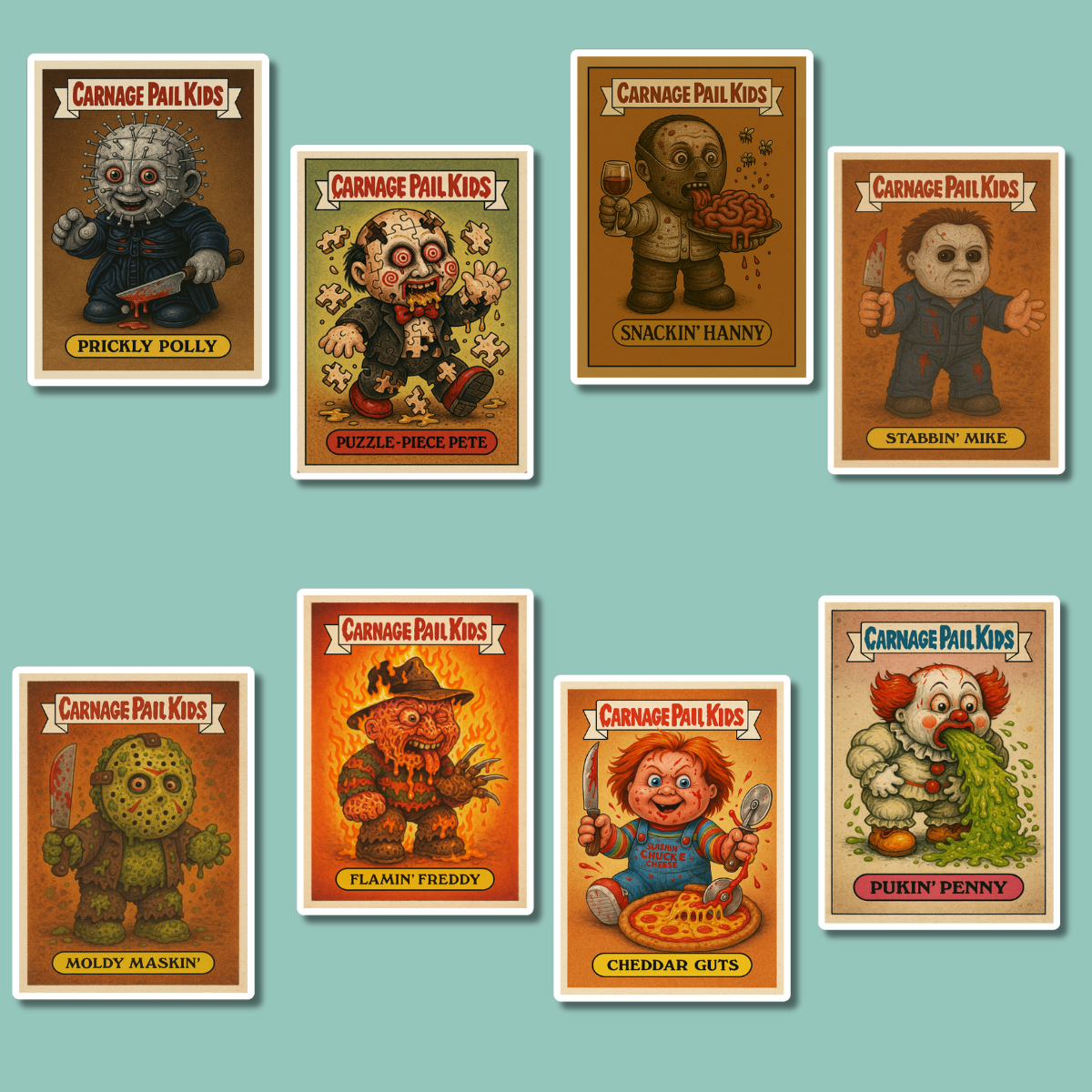 Carnage Pail Kids Stickers and Magnets