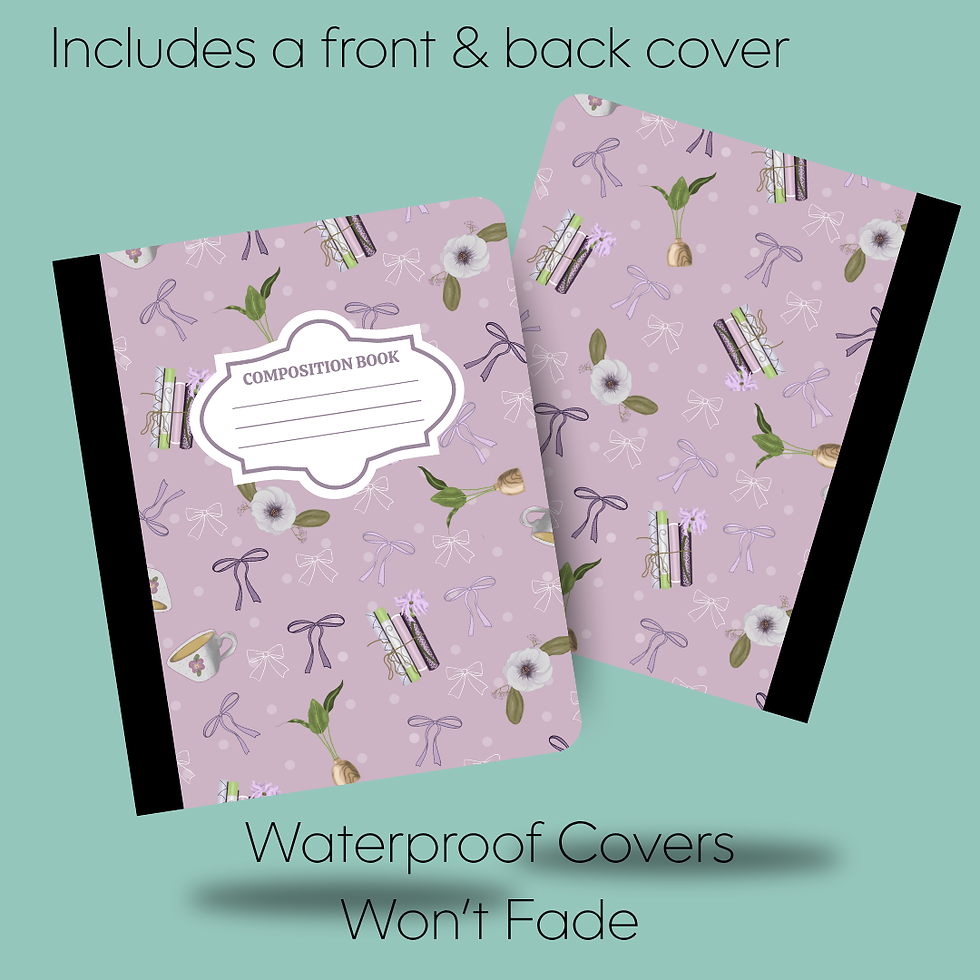 Thumbnail: Lilac Books & Tea Composition Notebook & Covers