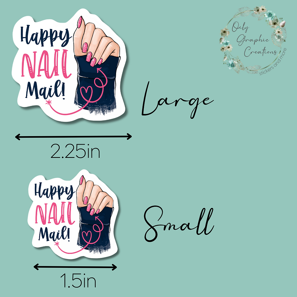 Thumbnail: Pink Nail Mail Happy Mail Stickers