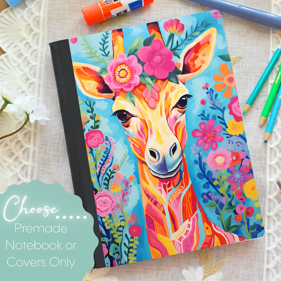 Neon Giraffe Composition Notebook & Covers