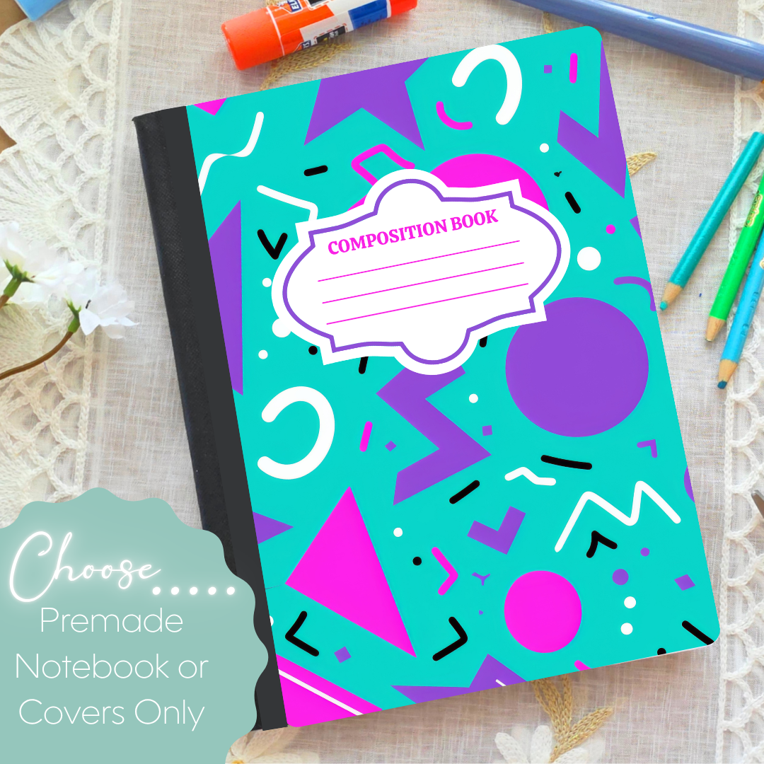 90s Pattern Composition Notebook & Covers