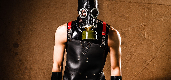 rubber apron gas mask 