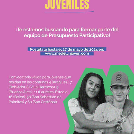¡Únete al equipo de Presupuesto Participativo como promotor o promotora juvenil y sé parte del cambio en nuestra comunidad!